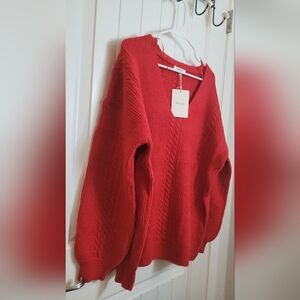 Cable knit oversized sweater